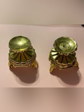 Vintage House of Faberge Franklin Mint 3-Footed Egg Stand Base SET Of 2 #7122